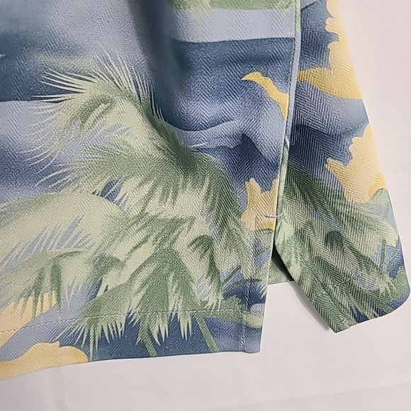 Luxstitch Men's Silk Hawaiian Short Sleeve Button-Down Beach Shirt Blue Sz XXL - Picture 5 of 7